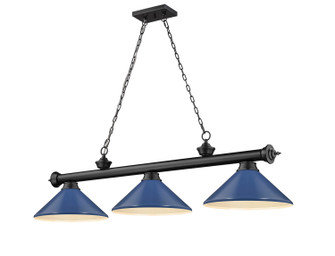 Cordon Three Light Billiard in Matte Black (224|2306-3MB-MNB)