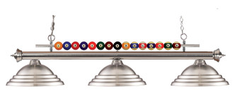 Shark Three Light Billiard in Brushed Nickel (224|170BN-SBN)