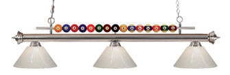 Shark Three Light Billiard in Brushed Nickel (224|170BN-PWH)