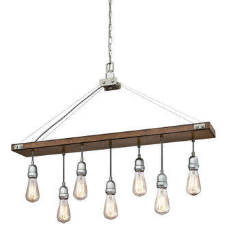 Elway Seven Light Chandelier in Barnwood And Galvanized Steel (88|6351500)