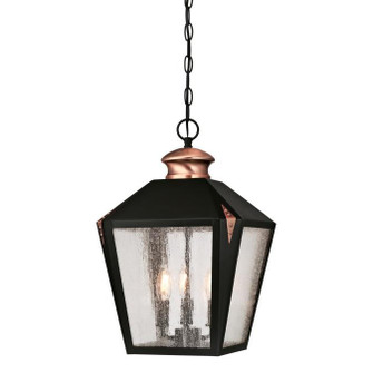 Valley Forge Three Light Pendant in Matte Black With Washed Copper Accents (88|6339100)