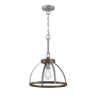 Oak Lane One Light Pendant in Barnwood And Galvanized Steel (88|6127500)