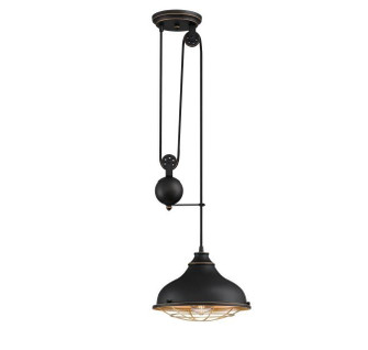 Chaves One Light Pendant in Black-Bronze With Highlights (88|6124900)