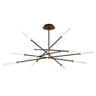 Houdini LED Pendant in Black/Aged Brass (34|PD-55912-BK/AB)