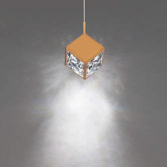 Ice Cube LED Mini Pendant in Aged Brass (34|PD-29308-AB)