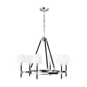 Katie Six Light Chandelier in Polished Nickel (454|LC1006PN)