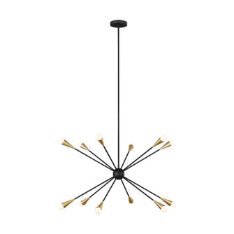 Jax 12 Light Chandelier in Midnight Black (454|EC10312MBK)