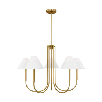 Porteau Six Light Chandelier in Satin Brass (454|DJC1035SB)