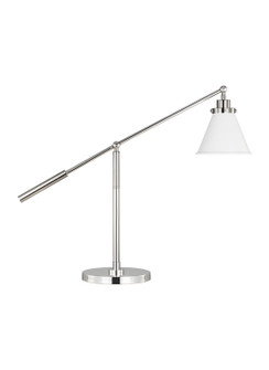 Wellfleet One Light Desk Lamp in Matte White and Polished Nickel (454|CT1091MWTPN1)