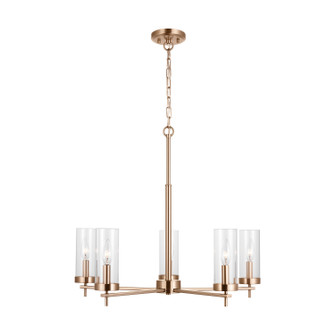 Zire Five Light Chandelier in Satin Brass (454|3190305EN-848)