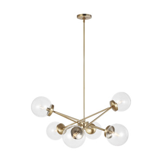 Tierney Six Light Chandelier in Satin Brass (454|3182706-848)