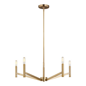 Vector Five Light Chandelier in Satin Brass (454|3124305-848)