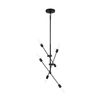 Axis Six Light Chandelier in Midnight Black (454|3100506-112)