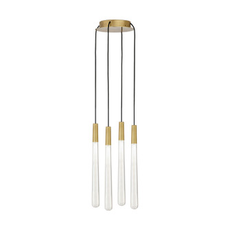 Pylon LED Chandelier in Natural Brass (182|700TRSPPYLC4RNB-LED930)