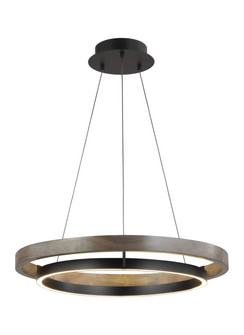 Grace LED Chandelier in Matte Black/Weathered Oak Wood (182|700GRC30BW-LED930)