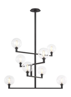 Gambit Eight Light Chandelier in Nightshade Black (182|700GMBCB)