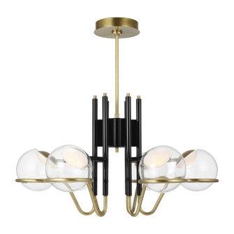 Crosby LED Chandelier in Glossy Black/Natural Brass (182|700CRBY6BNB-LED927)