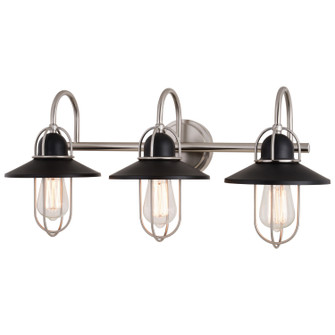 Galena Three Light Vanity in Matte Black and Satin Nickel (63|W0403)