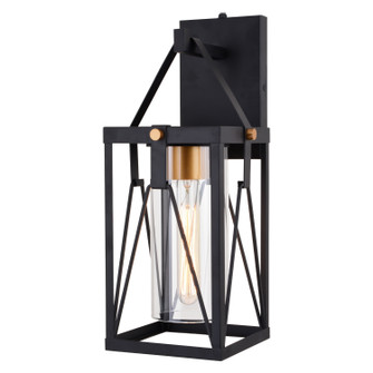 Evanston One Light Outdoor Wal Mount in Matte Black and Light Gold (63|T0635)