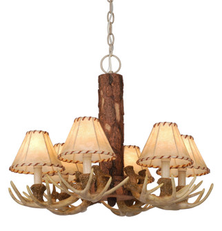 Lodge Six Light Chandelier in Noachian Stone (63|CH33006NS)