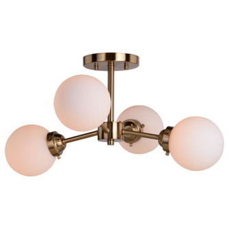 Orbit Four Light Semi-Flush Mount in Muted Brass (63|C0268)