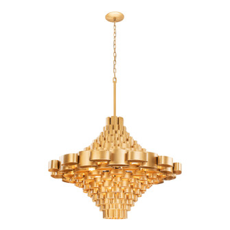 Totally Tubular 17 Light Foyer Pendant in Antique Gold/Carbon Black (137|369F17AGCB)