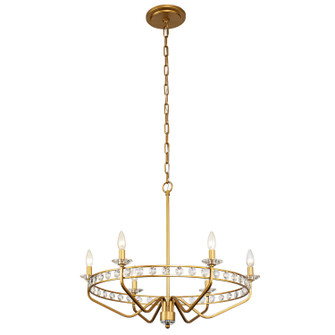 Monroe Six Light Chandelier in Antique Gold (137|363C06AG)