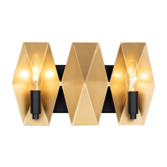 Malone Two Light Bath in Matte Black/French Gold (137|361B02MBFG)