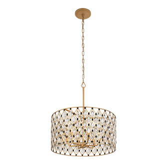 Windsor Six Light Pendant in French Gold/Matte Black (137|345P06FGMB)