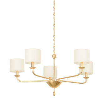 Osmond Five Light Chandelier in Vintage Gold Leaf (67|F9737-VGL)