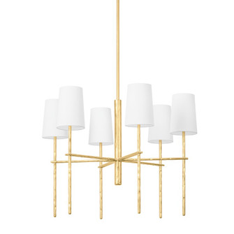 River Six Light Chandelier in Vintage Gold Leaf (67|F8828-VGL)