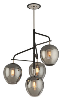 Odyssey Four Light Chandelier in Textured Black & Polish Nickel (67|F4296-TBK/PN)