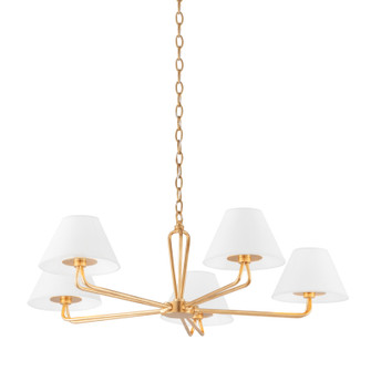 Ozias Five Light Chandelier in Vintage Gold Leaf (67|F2536-VGL)