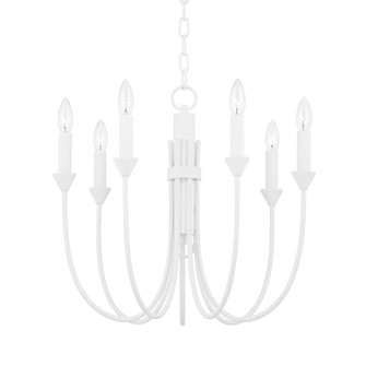 Cate Seven Light Chandelier in Gesso White (67|F1007-GSW)