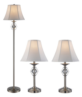 Floor Lamp and Two Table Lamps in Brushed Nickel (110|RTL-9071 BN)