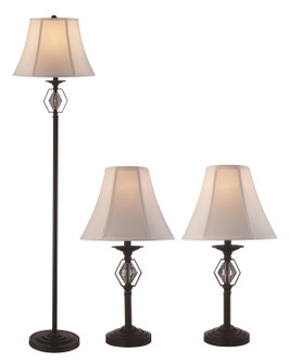 Floor Lamp and Two Table Lamps in Black (110|RTL-9071 BK)