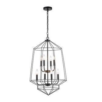 Journey Eight Light Chandelier in Black (110|11488 BK)