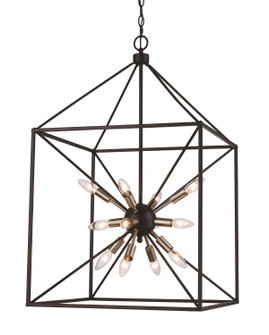 12 Light Pendant in Brushed Nickel / Black (110|10809 BN/BK)