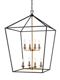 Eight Light Pendant in Black/Antique Gold (110|10265 BK/AG)