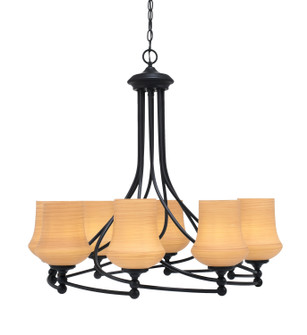 Capri Eight Light Chandelier in Matte Black (200|908-MB-680)