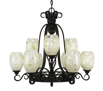 Eleganté Nine Light Chandelier in Dark Granite (200|869-DG-406)