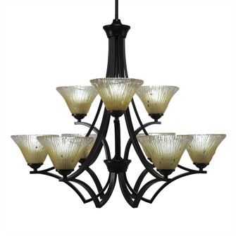 Zilo Nine Light Chandelier in Matte Black (200|569-MB-750)