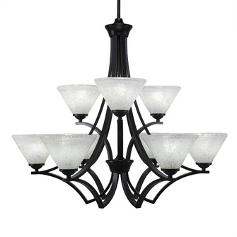 Zilo Nine Light Chandelier in Matte Black (200|569-MB-7145)