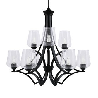 Zilo Nine Light Chandelier in Matte Black (200|569-MB-210)