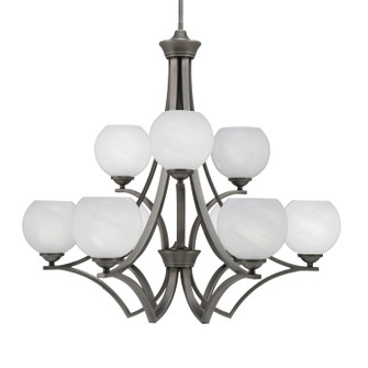 Zilo Nine Light Chandelier in Graphite (200|569-GP-4101)