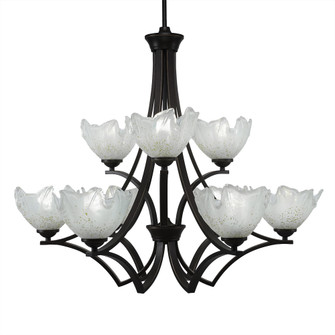 Zilo Nine Light Chandelier in Dark Granite (200|569-DG-755)