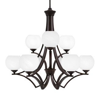 Zilo Nine Light Chandelier in Dark Granite (200|569-DG-4101)