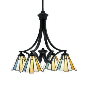 Zilo Four Light Chandelier in Matte Black (200|568-MB-9335)