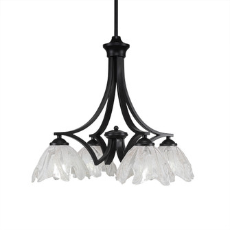 Zilo Four Light Chandelier in Matte Black (200|568-MB-759)