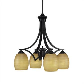 Zilo Four Light Chandelier in Matte Black (200|568-MB-625)